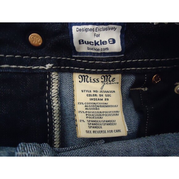 Miss Me Easy Boot Jeans Women's 26 30x29 Bootcut Flap Pocket Rhinestone JE5663EN - Picture 6 of 9